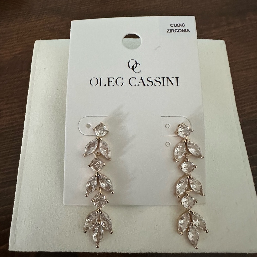 Oleg Cassini Gold and Silver Botanical Earrings